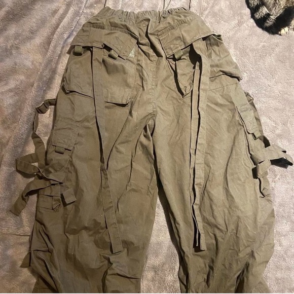 Olive Green Cargo Joggers - Picture 2 of 3
